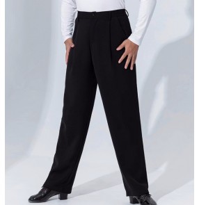 Modern Ballroom Latin dance pants for men youth male latin waltz tango flamenco chacha dancing ballroom GB dance wide leg trousers elastic waistline practice pocket pants